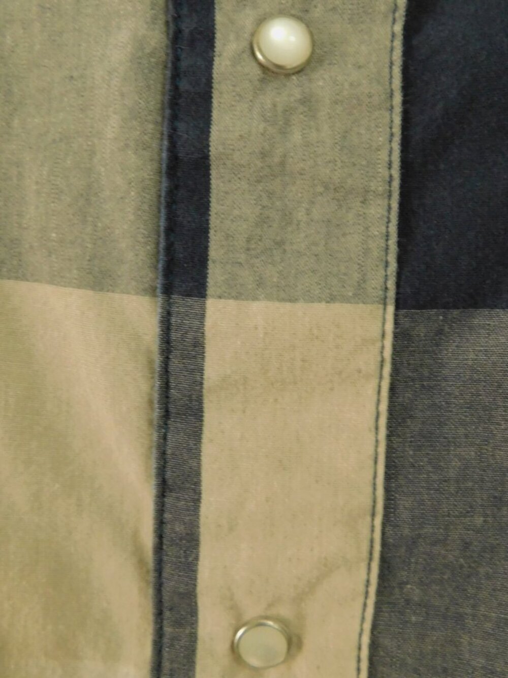 LEVI STRAUSS & Co Two Horse Brand Pearl Snap Plaid Western Shirt Mens Size L - Picture 3 of 4